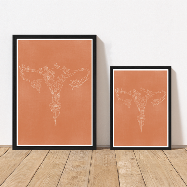 affiche uterus en fleurs drawfeminism